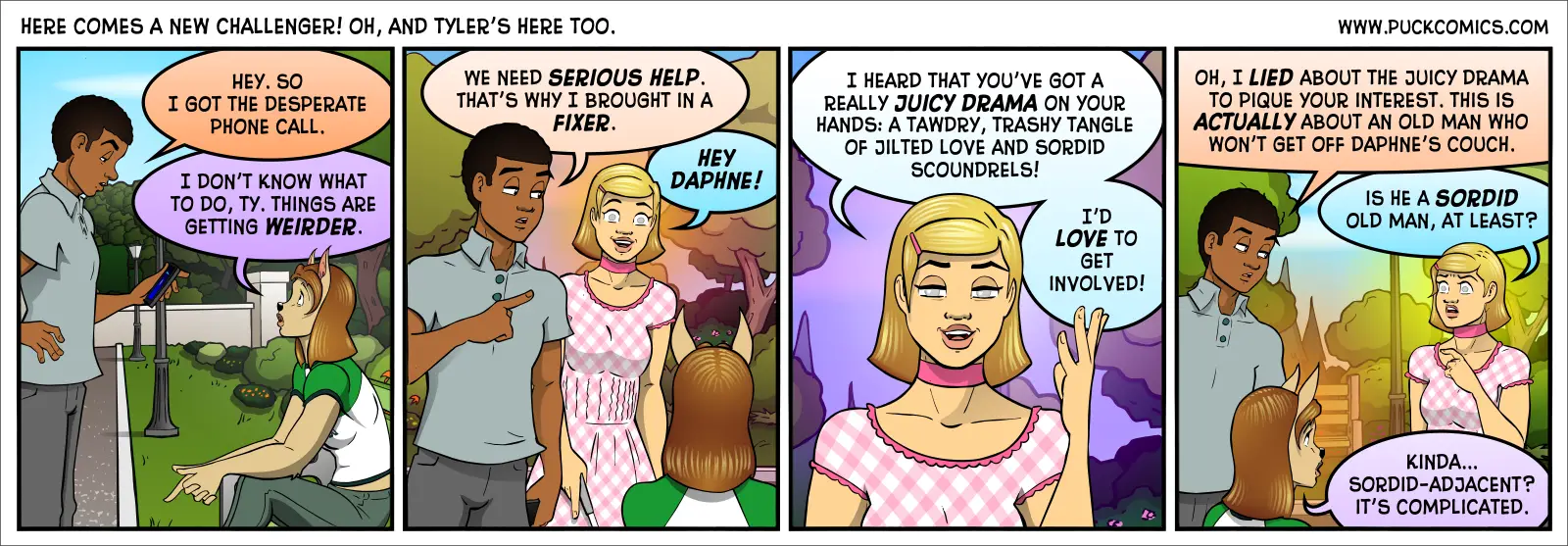 Daphne's response is meaningless, as all men are at best sordid-adjacent.