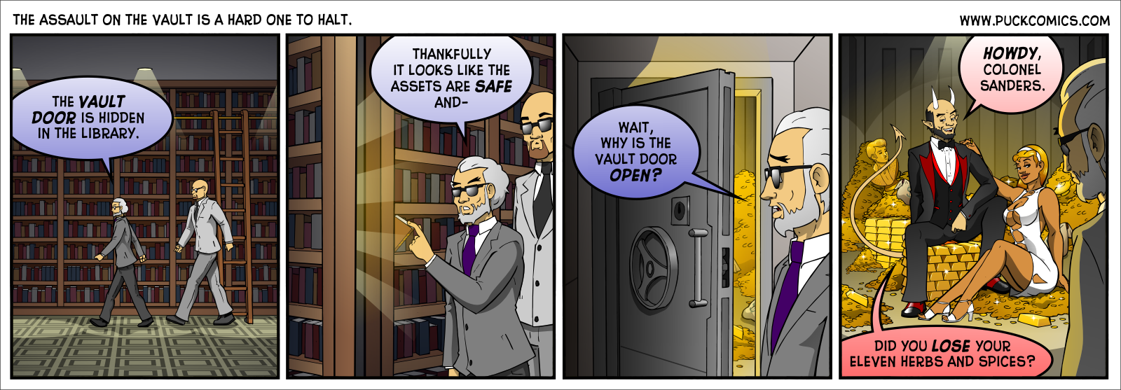 All good vaults are accessible via a secret door in the library. This is a known fact in the security industry.